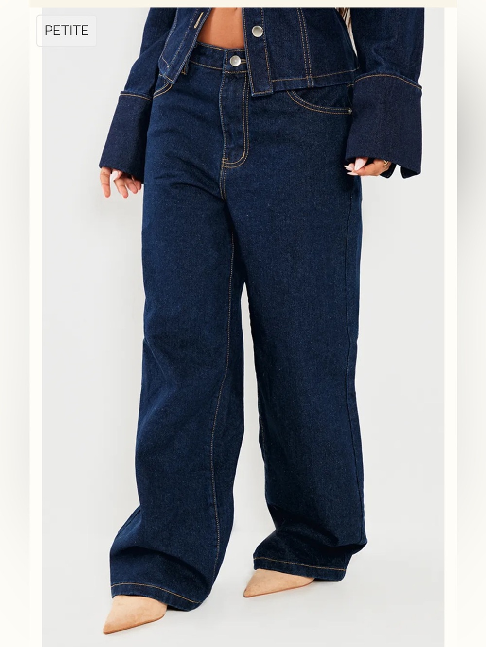 PrettyLittleThing Dark Blue Straight Leg Jeans